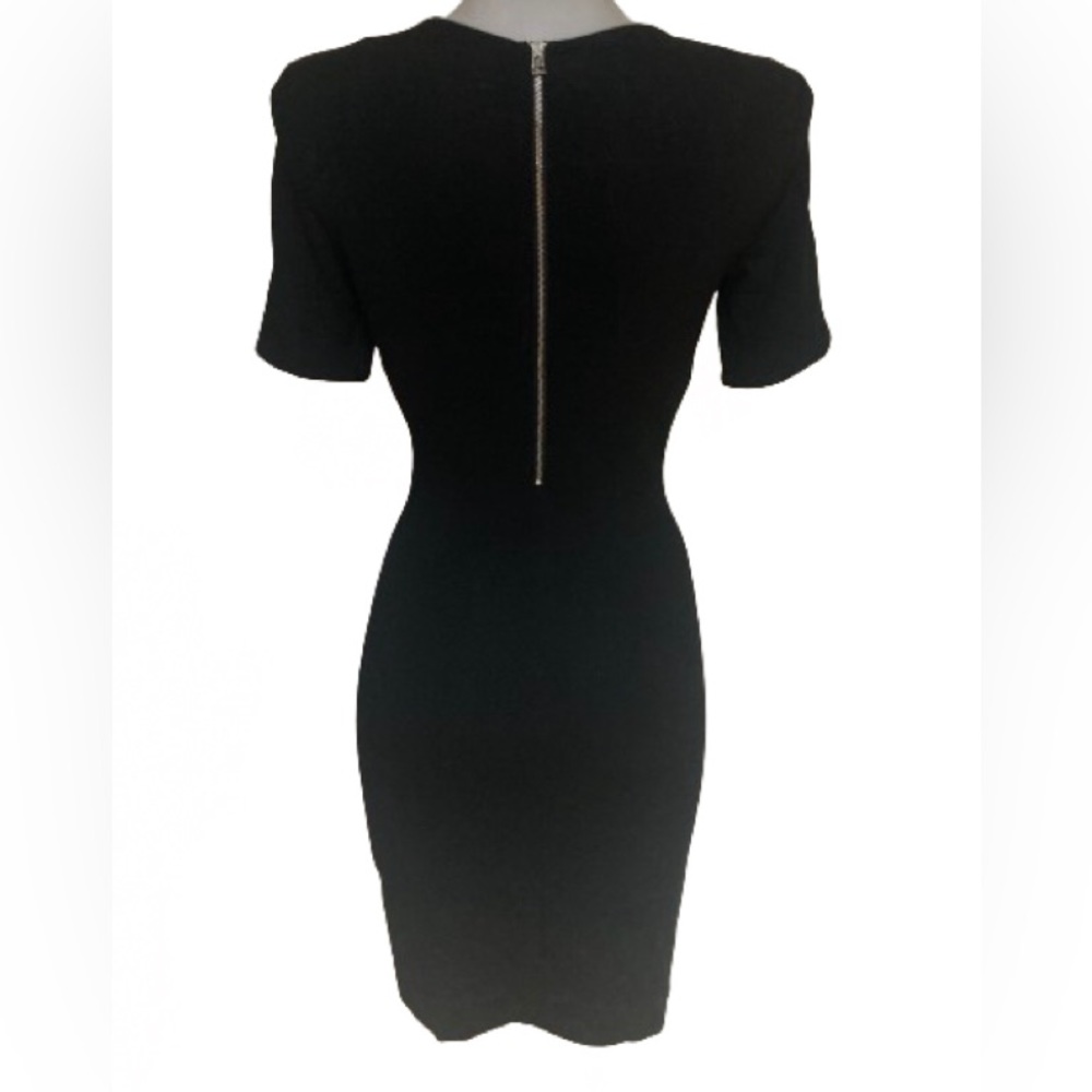 Wilfred Mignonne Mini Dress Womenβs Aritzia Black Stretch Knit Zip Small - Picture 2 of 10